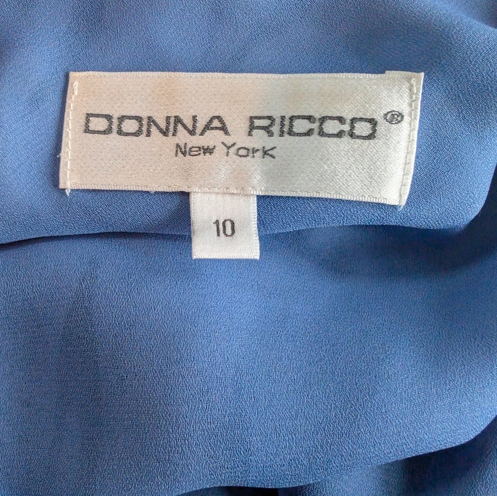 Donna Ricco Beautiful Blue Abstract Print Maxi Dress – Size 10 - Picture 4 of 8